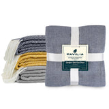 Herringbone Knit Fringe Throw Blanket