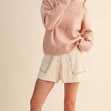 &MERCI - CONTRAST KNIT SCALLOPED EDGE SWEATER MSW11114