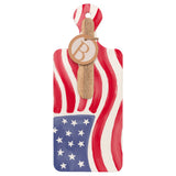 Boston International - Stars & Stripes CUTErie Cheese Board & Wood Spreader Set