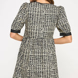 Strut & Bolt - Scallop Print Puff Sleeve Mini Dress