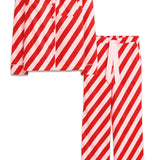 Rosa Clothing - Cozy & Soft Christmas Diagonal Stripes Long Pajama Set