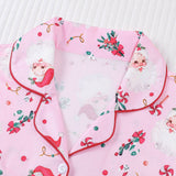 Rosa Clothing - Cozy & Soft Christmas Theme Print Long Pajama Set