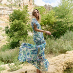 Piti Cuiti - OCEAN PEARL LONG DRESS WITH SHORT SLEEVES