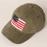 Fashion City - American Flag Chenille Patch Baseball Cap