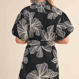 &MERCI - FLORAL EMBROIDERY BELTED MINI DRESS MDR4555