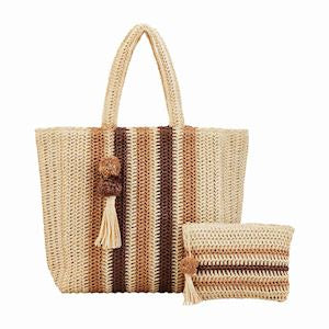 Straw tote and case set