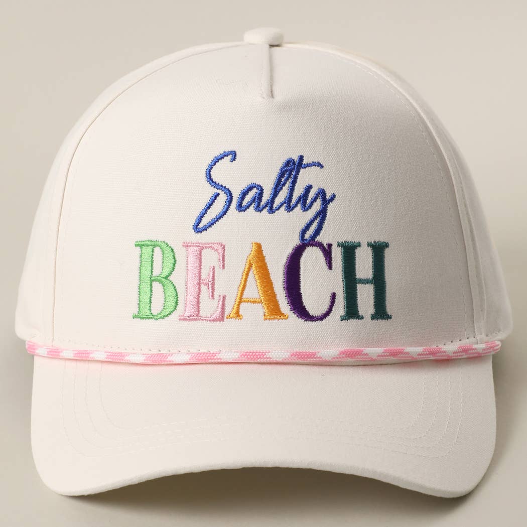 Fashion City - SALTY BEACH Embroidered Rope Trucker Hat