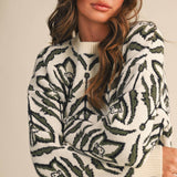 &MERCI - FLORAL PATTERN KNIT SWEATER MSW11095