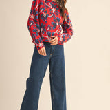 &MERCI - FLORAL MOCK NECK SWEATER MSW11101