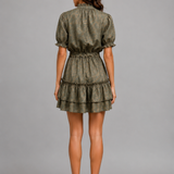 Meet Me In Santorini - Golden Tapestry Short Dress
