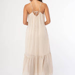 Lovestitch - Striped Scoop Neck Ruffle Hem Maxi Dress