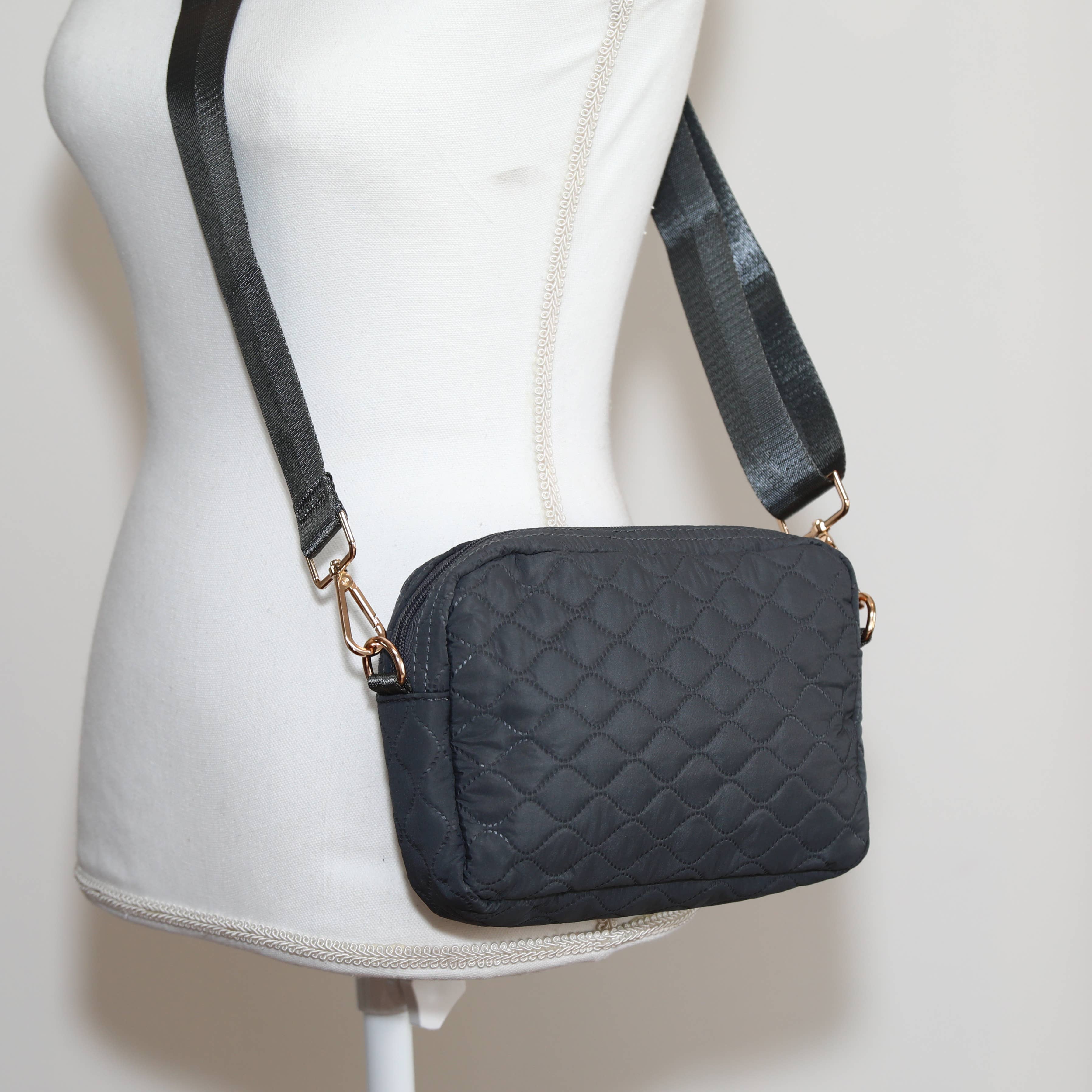 Black Quilted Crossbody -