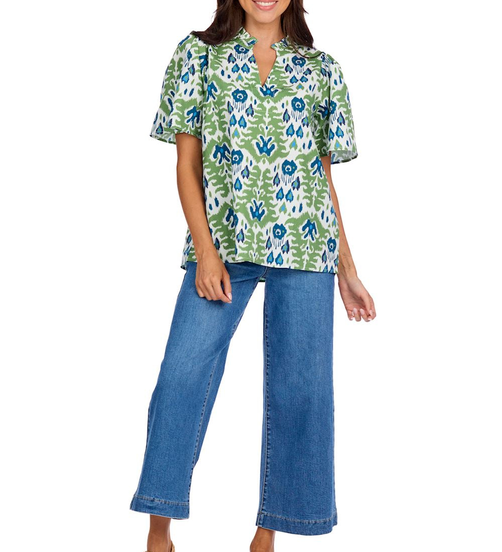 Chase flounce sleeve top