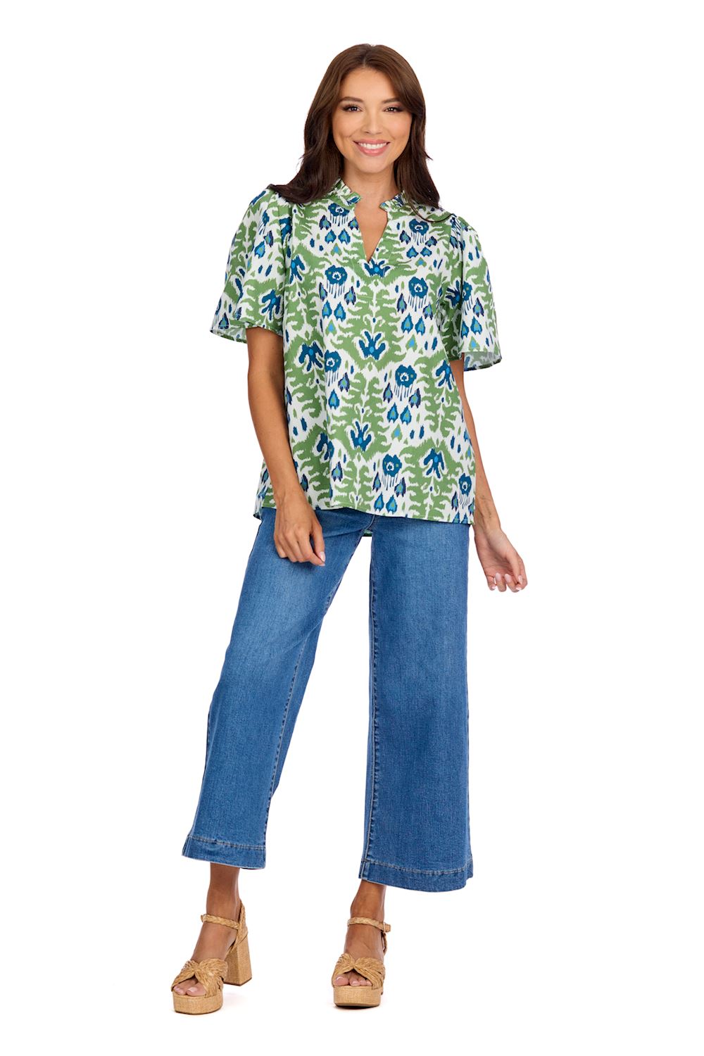 Chase flounce sleeve top