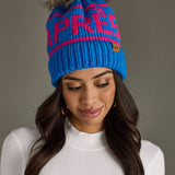 Panache Apparel Co. - Blue & Pink Apres Pom Hat
