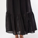 Lovestitch - Striped Scoop Neck Ruffle Hem Maxi Dress