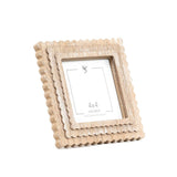 Adams & Co. - 11848 - 6x6x1 wood photo frame (SCALLOP) ntrl/wh (4x4) pic