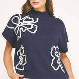 Strut & Bolt - Floral Embroidered Knit Top