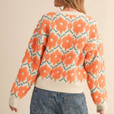 &MERCI - FUZZY TEXTURE FLORAL SWEATER MSW11198