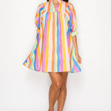 Meet me in Santorini - Sirena Stripe Short Dress