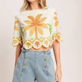 FLYING TOMATO - A printed woven crop top - IT14008B