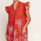 FLYING TOMATO - A printed woven mini dress - ID23342