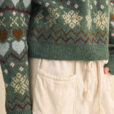 &MERCI - GEOMETRIC HEART DESIGN SWEATER PULLOVER MSW11478