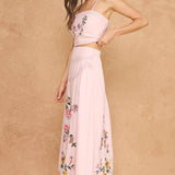 Strut & Bolt - Embroidered Floral Lace Detail Top Skirt Set