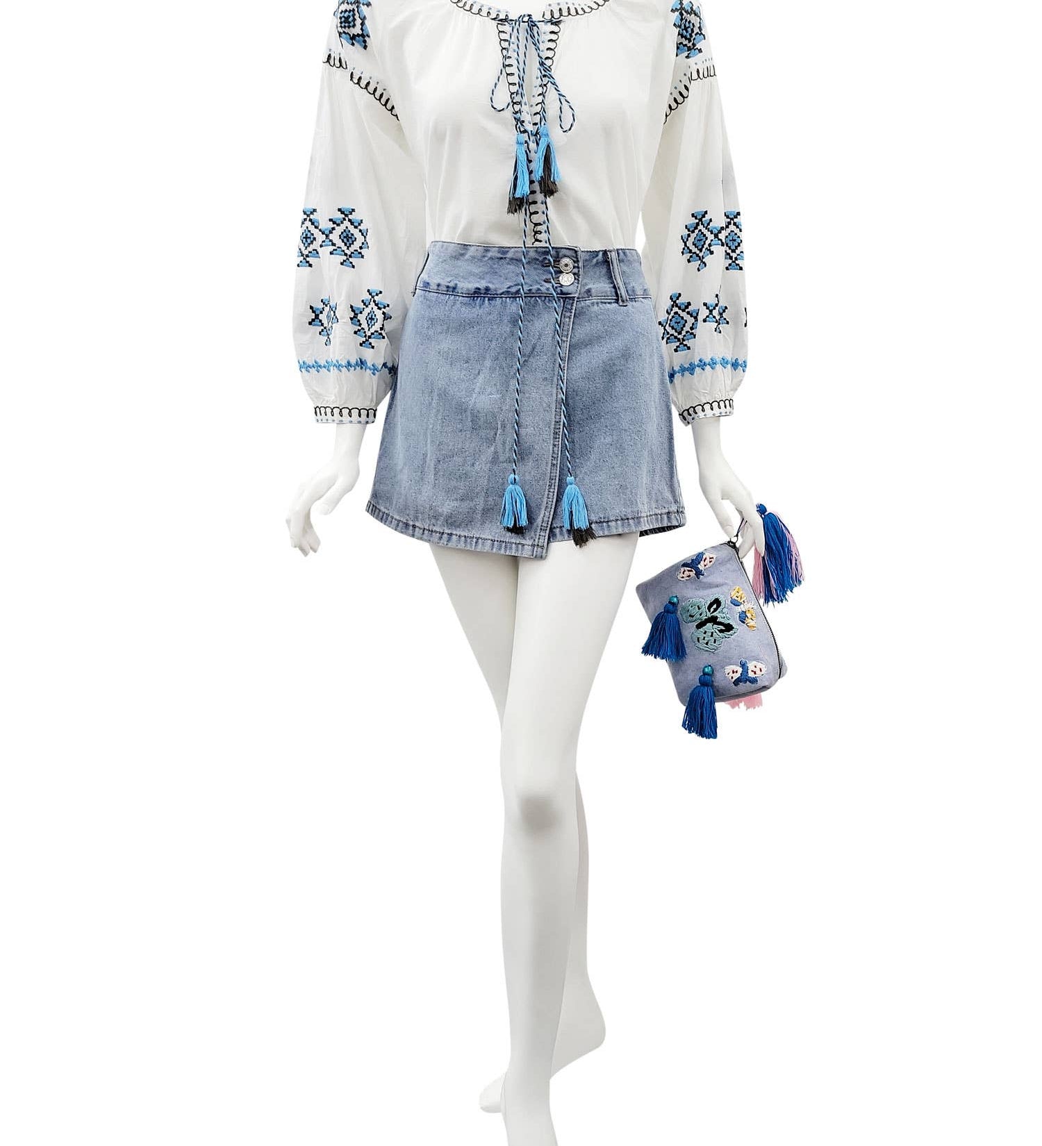 Ingrid White Embroidered Top