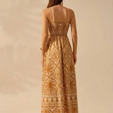 Rosa Clothing - Cascais Bohemia Tropical palm strappy sundress
