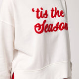"TIS THE SEASON/FA LA LA" RELAXED SWEATSHIRTS,IVORY