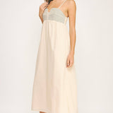 Strut & Bolt - Top Stitch Bustier Linen Midi Dress