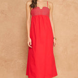 Strut & Bolt - Top Stitch Bustier Linen Midi Dress