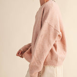 &MERCI - CONTRAST KNIT SCALLOPED EDGE SWEATER MSW11114