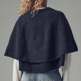 Urban Daizy - Wool Blend Button-Front Sweater Cape