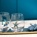 Abbott - Stemless Wine Glass with Jewel Starfish-4.5"H(16oz)