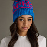 Panache Apparel Co. - Blue & Pink Apres Pom Hat