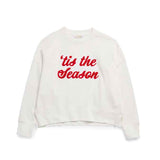 "TIS THE SEASON/FA LA LA" RELAXED SWEATSHIRTS,IVORY