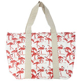 Anju Jewelry - Handcrafted Canvas Bag with Block-Printed  Pink Flamingo