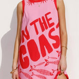 Rosa Clothing - Vacation multi print shift style sleeveless mini dress
