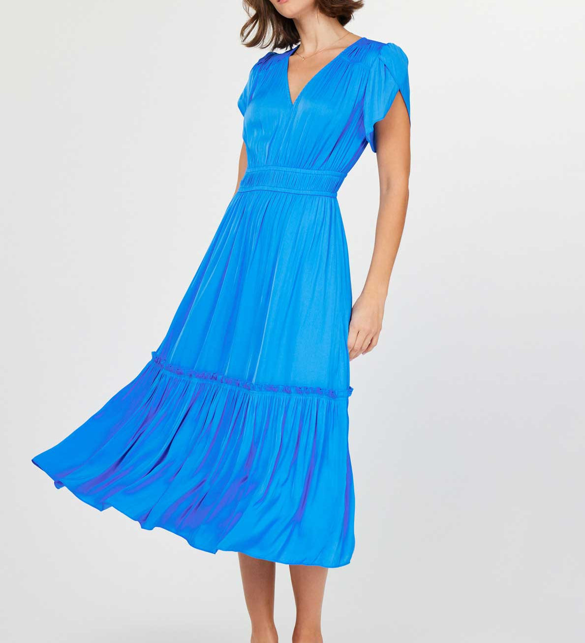 Current Air - V-neck Tiered Midi Dress