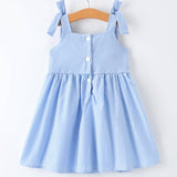 Rylee Faith Designs - Crab Embroidered  Smocked Girl Dress