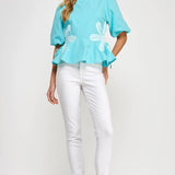 Strut & Bolt - Flower Color-Block Poplin Top