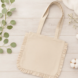 Fabrica Kraft - Canvas Ruffle Tote | Canvas Tote Bag | Unbranded Canvas Tote