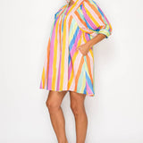 Meet me in Santorini - Sirena Stripe Short Dress