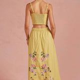 Strut & Bolt - Embroidered Floral Lace Detail Top Skirt Set