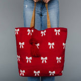 Panache Apparel Co. - Red & White Bow Tote