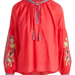 Adriana Floral Needlepoint Embroidered Top