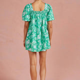 Strut & Bolt - Botanical Garden Ric-Rac Puff Sleeve Mini Dress