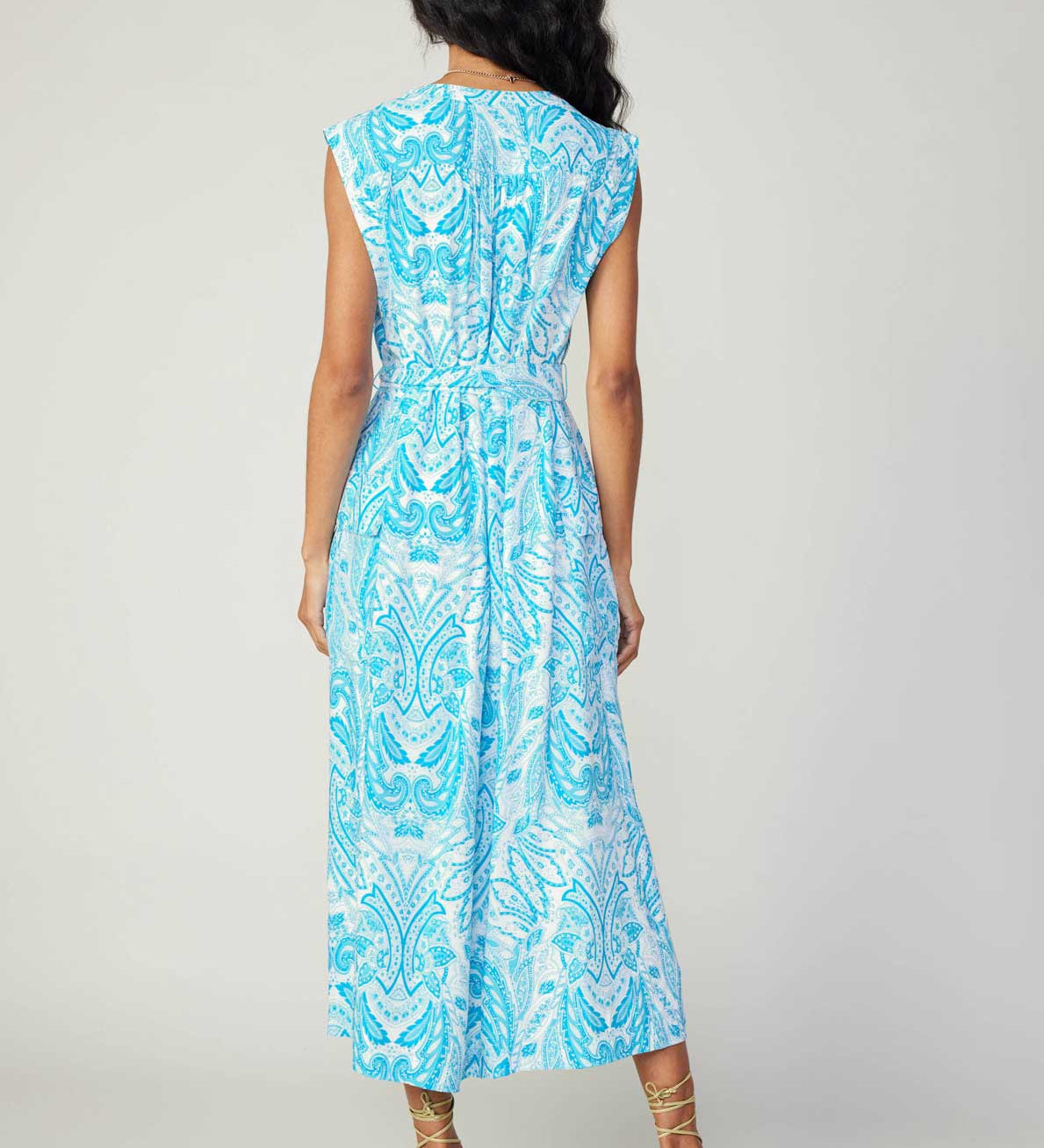 Current Air - Paisley Print Button Down MIdi Dress